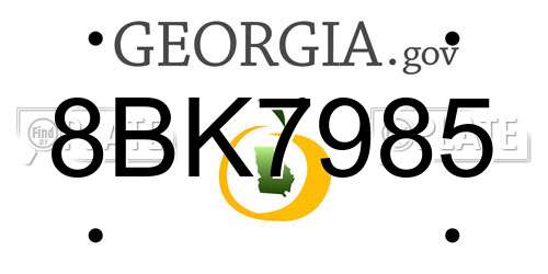 8BK7985 Georgia License Plate