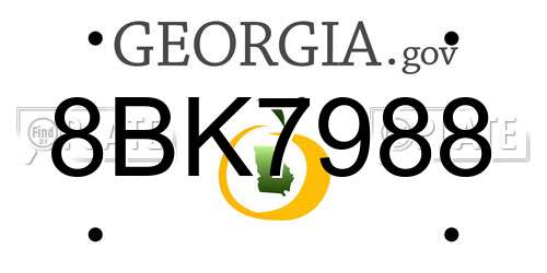 8BK7988 Georgia License Plate
