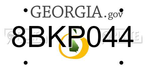 8BKP044 Georgia License Plate