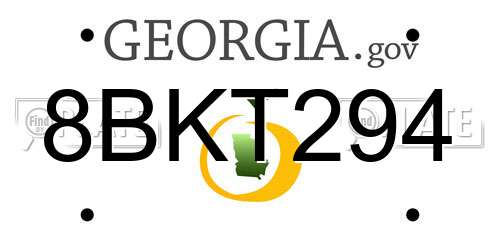 8BKT294 Georgia License Plate