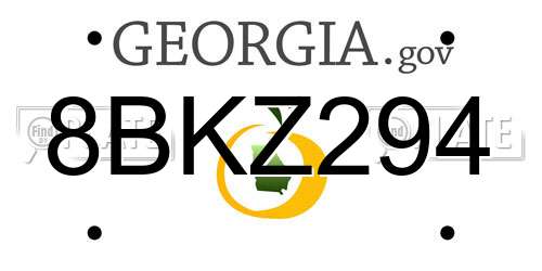 8BKZ294 Georgia License Plate