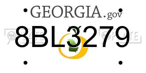 8BL3279 Georgia License Plate