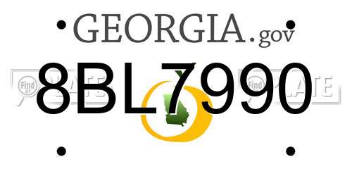 8BL7990 Georgia License Plate