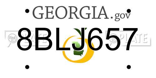 8BLJ657 Georgia License Plate