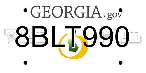 8BLT990 Georgia License Plate