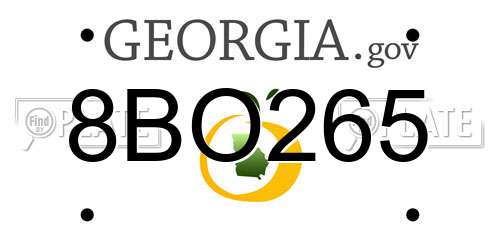 8BO265 Georgia License Plate