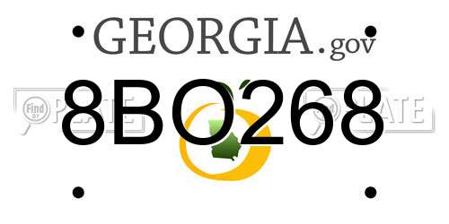 8BO268 Georgia License Plate