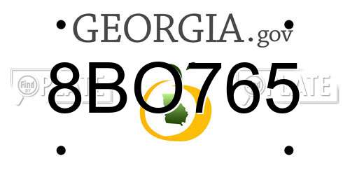8BO765 Georgia License Plate