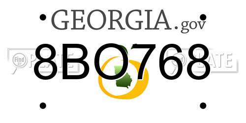 8BO768 Georgia License Plate