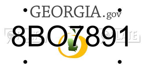 8BO7891 Georgia License Plate