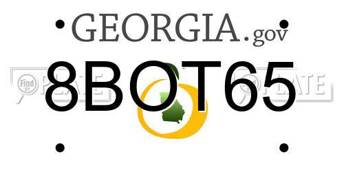 8BOT65 Georgia License Plate