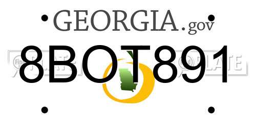 8BOT891 Georgia License Plate