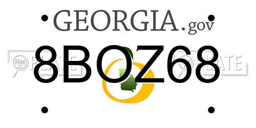 8BOZ68 Georgia License Plate