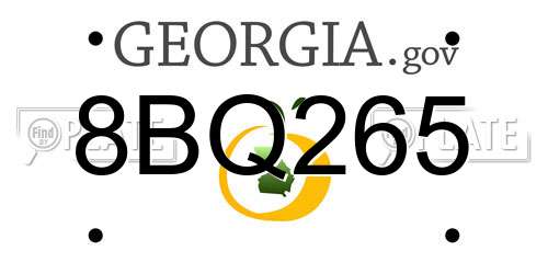 8BQ265 Georgia License Plate