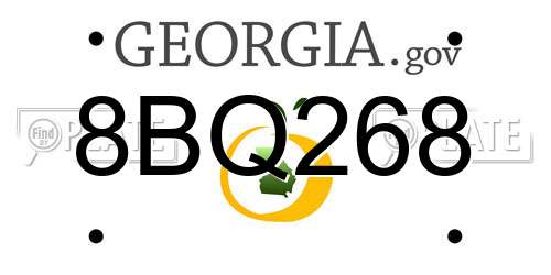 8BQ268 Georgia License Plate