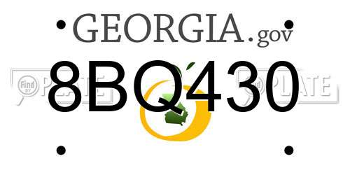 8BQ430 Georgia License Plate