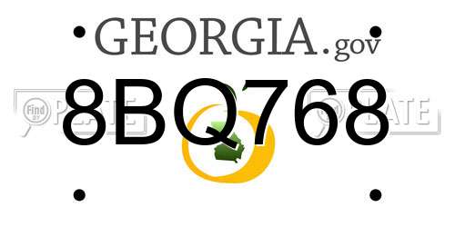 8BQ768 Georgia License Plate
