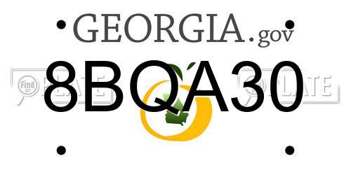 8BQA30 Georgia License Plate