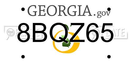 8BQZ65 Georgia License Plate