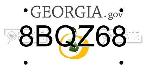8BQZ68 Georgia License Plate
