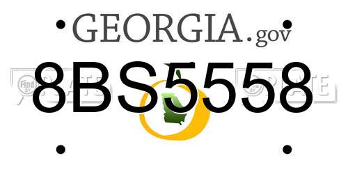 8BS5558 Georgia License Plate