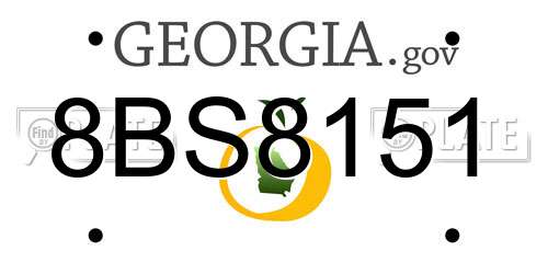 8BS8151 Georgia License Plate