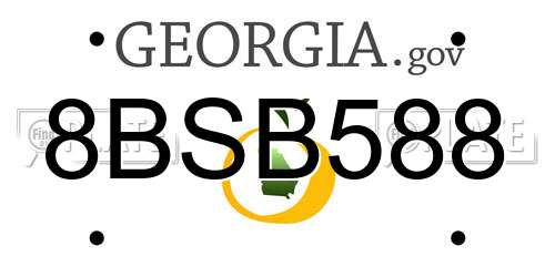 8BSB588 Georgia License Plate