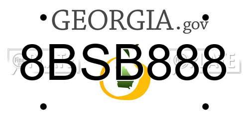 8BSB888 Georgia License Plate
