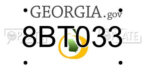 8BT033 Georgia License Plate