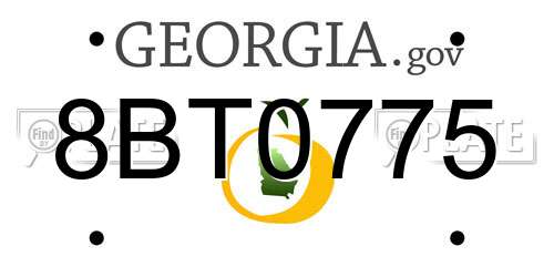 8BT0775 Georgia License Plate