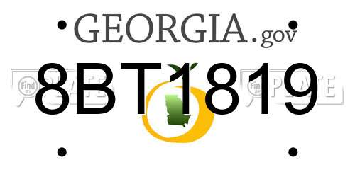 8BT1819 Georgia License Plate