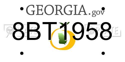 8BT1958 Georgia License Plate