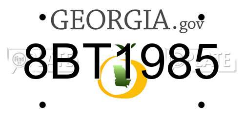 8BT1985 Georgia License Plate