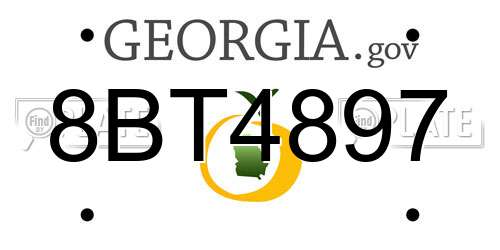 8BT4897 Georgia License Plate