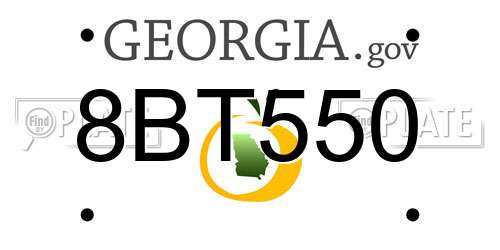 8BT550 Georgia License Plate