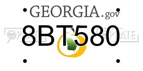 8BT580 Georgia License Plate