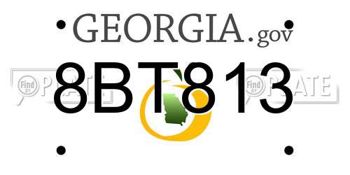 8BT813 Georgia License Plate