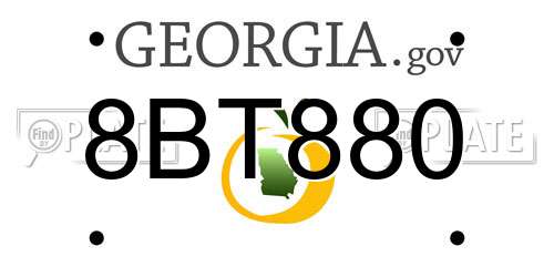 8BT880 Georgia License Plate