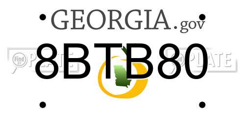 8BTB80 Georgia License Plate