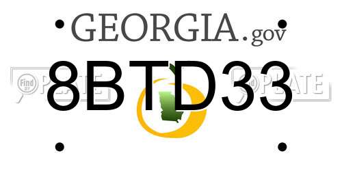 8BTD33 Georgia License Plate
