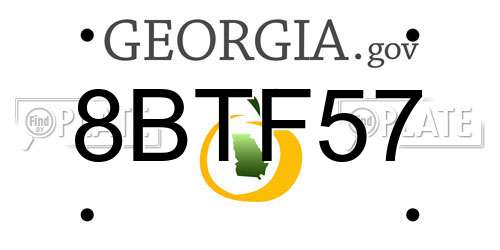 8BTF57 Georgia License Plate