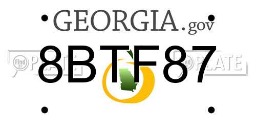 8BTF87 Georgia License Plate