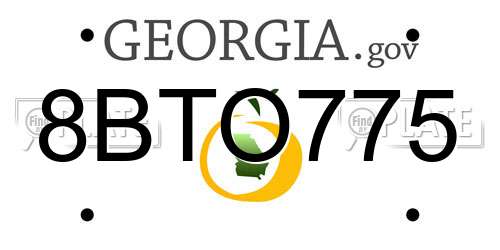 8BTO775 Georgia License Plate