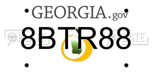 8BTR88 Georgia License Plate