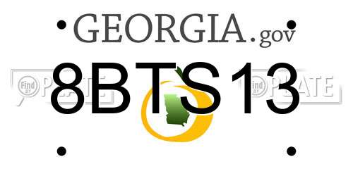 8BTS13 Georgia License Plate
