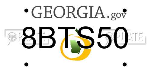 8BTS50 Georgia License Plate