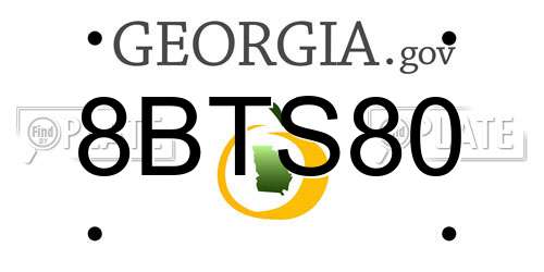 8BTS80 Georgia License Plate