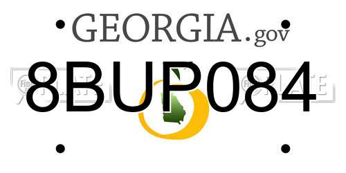 8BUP084 Georgia License Plate