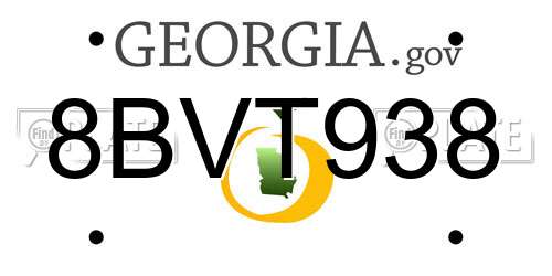 8BVT938 Georgia License Plate