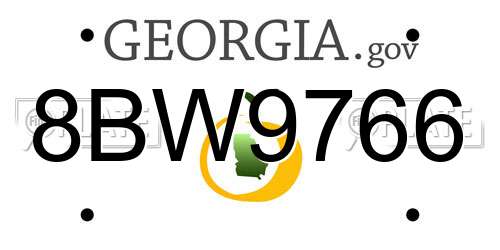 8BW9766 Georgia License Plate